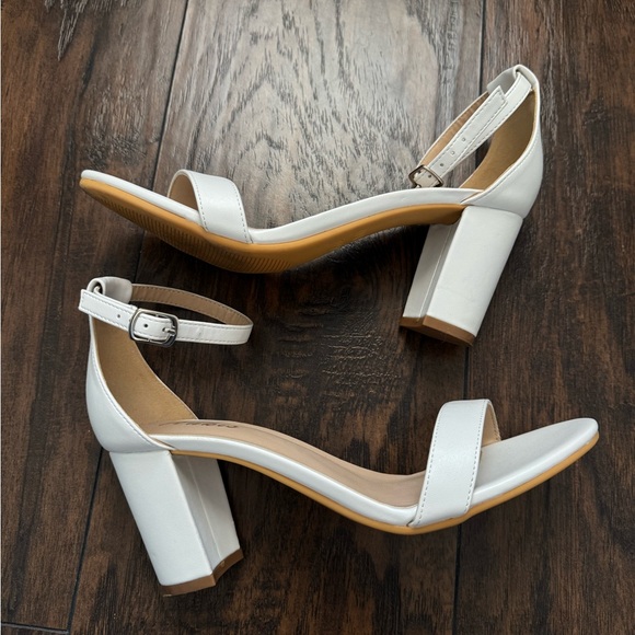 Amazon White Block Heel Sandals - Picture 2 of 5